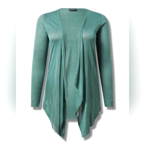 torrid Sweaters - TORRID Cardigan  Tissue Weight Drape Open Front Cardi Size 24 Dark Forest Green